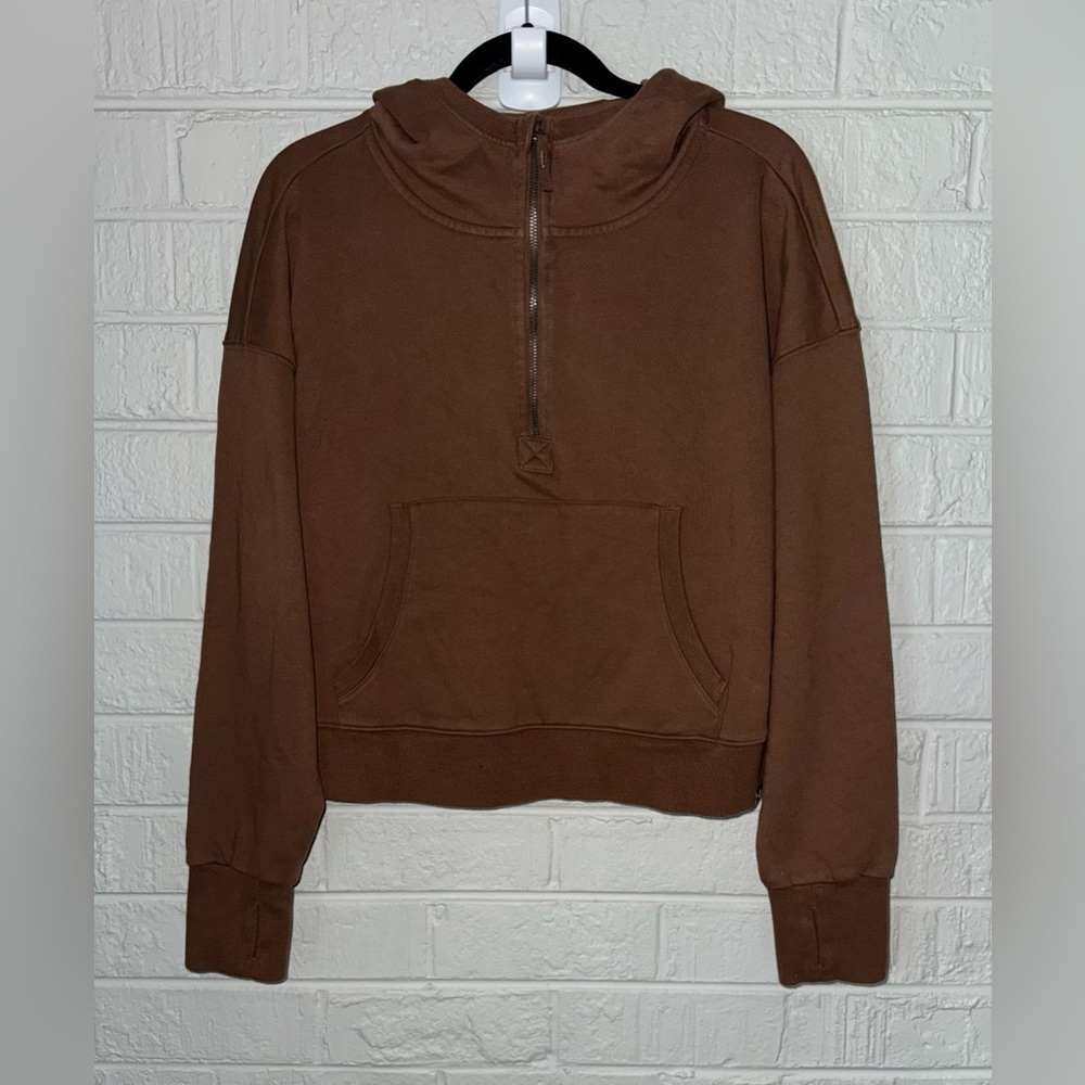 NWT JOYLAB women’s French Terry 1/2 Zip Hooded Pullover Sweatshirt M & XL ✨ - Picture 1 of 8